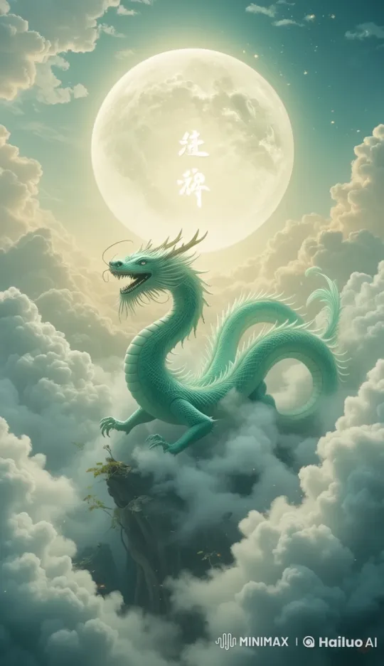 Epic Live2D Animation of the Azure Dragon in Majestic Flight – AI Generated Video | Hailuo AI