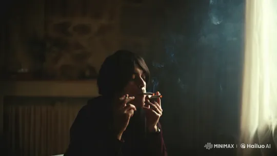 Contemplative Solitude: Aesthetic Study of a Smoker in Dim Light – AI Generated Video | Hailuo AI