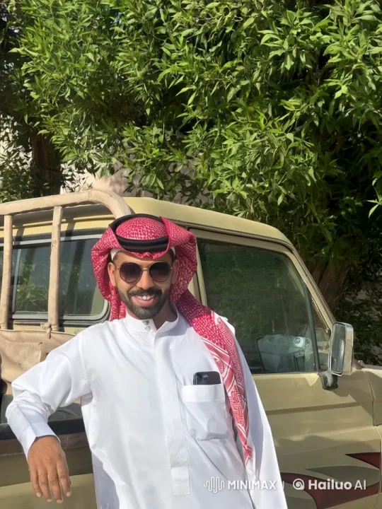 Man Smokes Leisurely Against Classic Car in Serene Setting – AI Generated Video | Hailuo AI