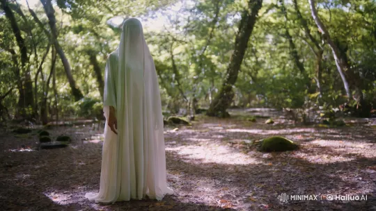 Solitary Figure in Serene Forest Ritual – AI Generated Video | Hailuo AI