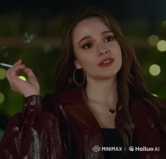 Woman Smoking Cigarette in Moody Night Setting – AI Generated Video | Hailuo AI