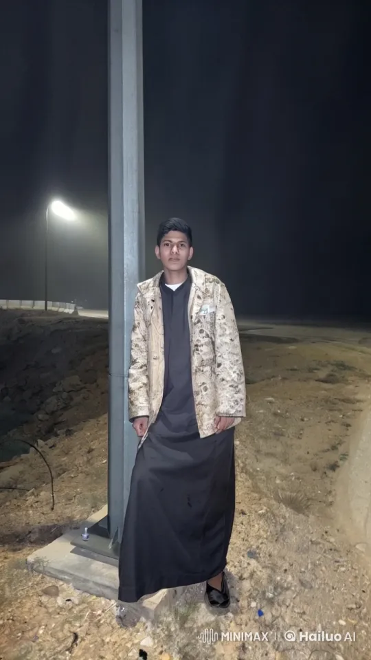 Man Smoking by Metal Pole at Night – AI Generated Video | Hailuo AI