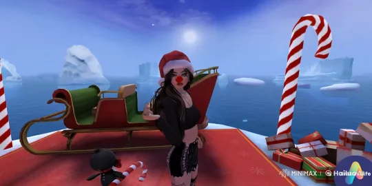 Glamorous Christmas Celebration on Icy Landscape – AI Generated Video | Hailuo AI
