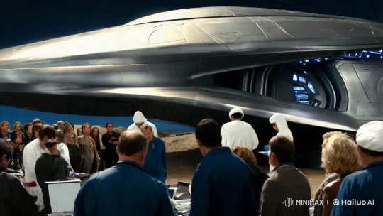 Alien Craft Lands: Scientists Collect Samples Amidst Public Awe – AI Generated Video | Hailuo AI