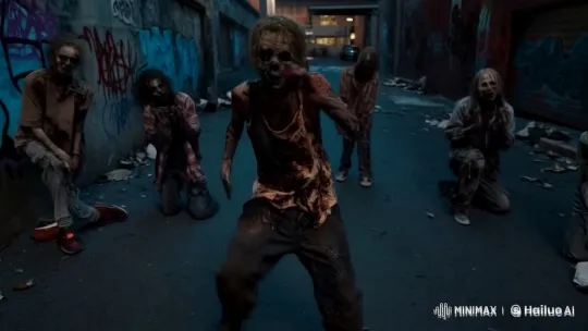 Zombie Rappers in Cinematic Live2D Alley Party – AI Generated Video | Hailuo AI