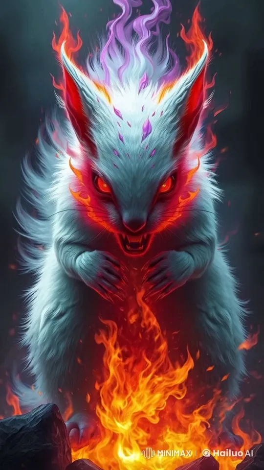 Fiery Creature Approaches with Menacing Intensity – AI Generated Video | Hailuo AI