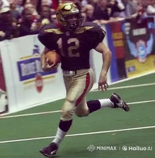 Football Player Fumbles and Falls in Stadium – AI Generated Video | Hailuo AI
