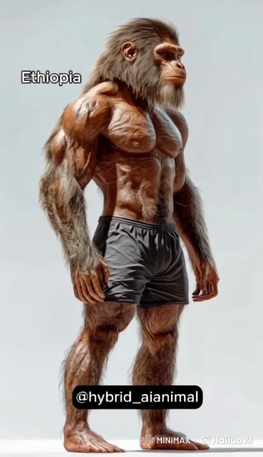 Dominant Hominid Ape King Shows Disapproval with Thumbs-Down – AI Generated Video | Hailuo AI