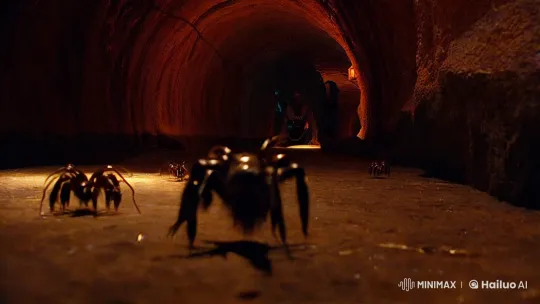Eerie Tunnel with Dancing Critters and Chained Creature – AI Generated Video | Hailuo AI