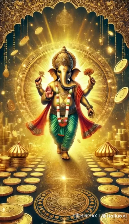 Lord Ganesha's Graceful Dance in Radiant Glory – AI Generated Video | Hailuo AI