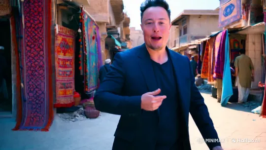 Elon Musk Dancing in Vibrant Kabul Streets – AI Generated Video | Hailuo AI