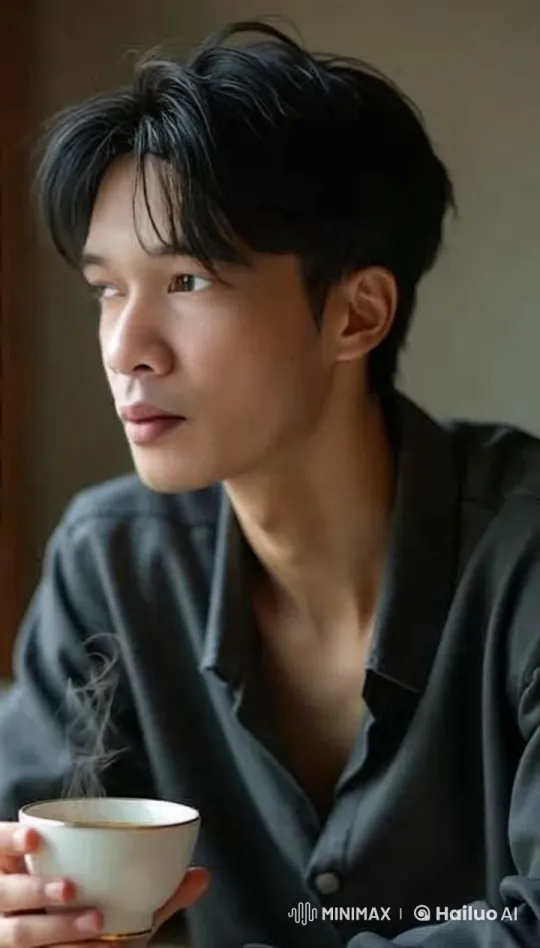 Tranquil Moment: Man Sips Coffee in Softly Focused Scene – AI Generated Video | Hailuo AI