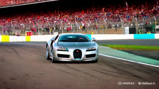 Sleek Bugatti Veyron Dominates Race in Aesthetic Glory – AI Generated Video | Hailuo AI