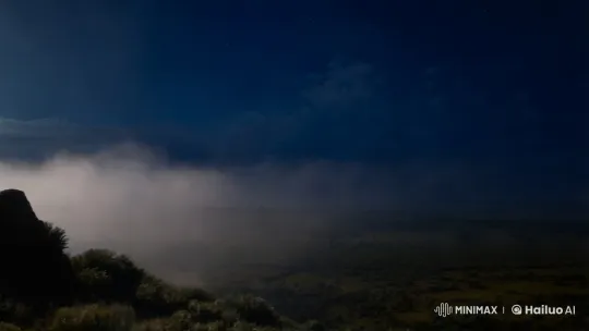 Cinematic Portrait: Subject Silhouetted Against Night Sky – AI Generated Video | Hailuo AI