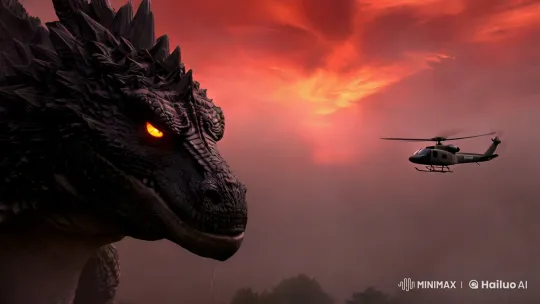 Godzilla's Majestic Terror: A Collision of Nature and Technology – AI Generated Video | Hailuo AI