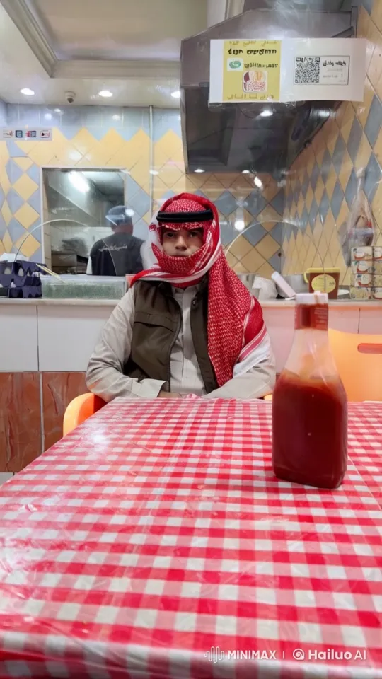 Arabian Man Smoking in Cozy Restaurant Setting – AI Generated Video | Hailuo AI