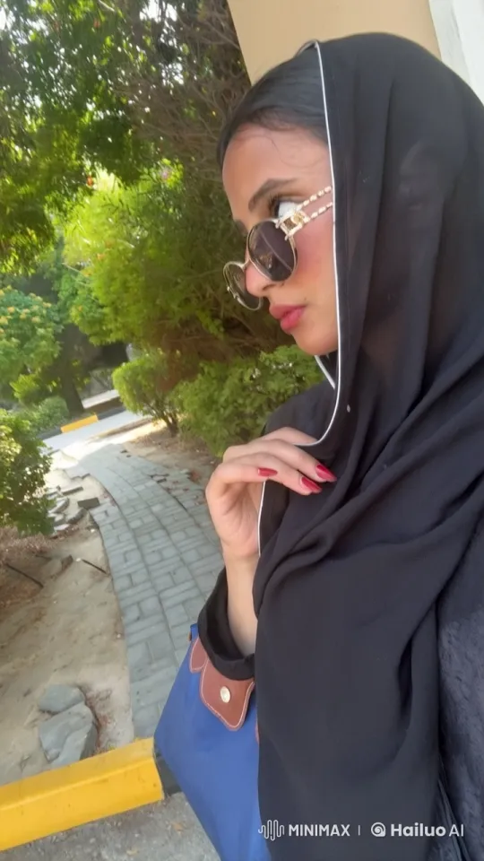 Woman in Hijab Smokes Calmly in a Park Setting – AI Generated Video | Hailuo AI