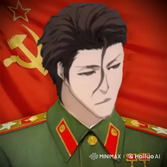 Soviet Military Uniform: Smoking with Gentle Flag Motion – AI Generated Video | Hailuo AI