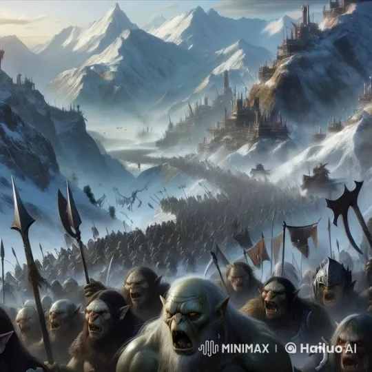 Orc and Goblin Army Advances on Mountain Fortress – AI Generated Video | Hailuo AI