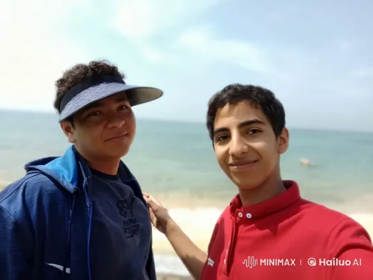 Beach Friendship Moment with Seagulls and Gentle Waves – AI Generated Video | Hailuo AI