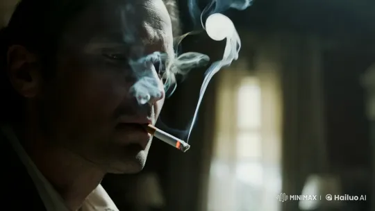 Contemplative Man in Smoky, Intimate Setting – AI Generated Video | Hailuo AI