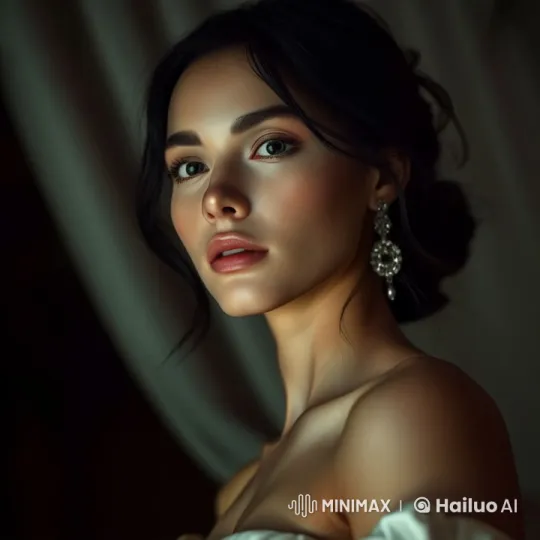Elegant Woman Showcases Chandelier Earrings in Serene Video – AI Generated Video | Hailuo AI