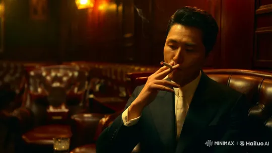 Contemplative Man in Vintage Smoking Lounge – AI Generated Video | Hailuo AI