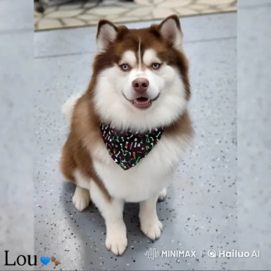 Adorable Dog Lou Poses Patiently in Cozy Setting – AI Generated Video | Hailuo AI
