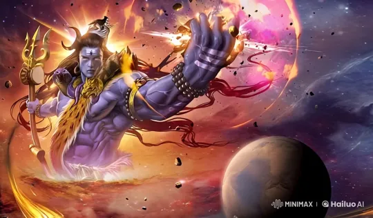 God of Fire Casts Cosmic Spell Amidst Celestial Flames – AI Generated Video | Hailuo AI