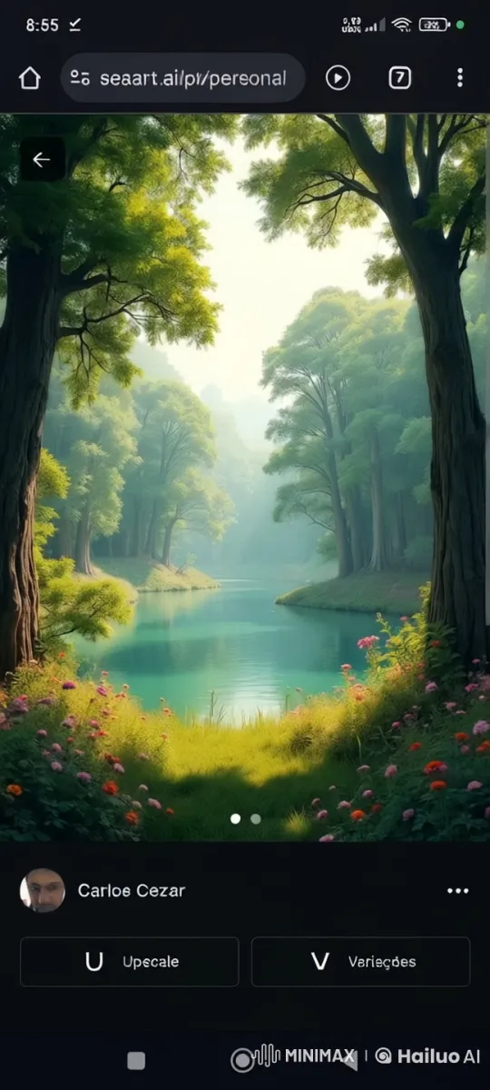 Peaceful Forest Lake with Vibrant Flora and Gentle Breeze – AI Generated Video | Hailuo AI