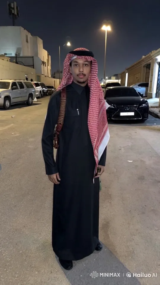 Person Wearing Traditional Attire Smokes on a Nocturnal Street – AI Generated Video | Hailuo AI