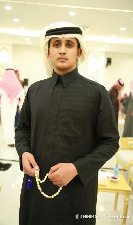 Man in Traditional Attire Smokes and Handles Beads at Gathering – AI Generated Video | Hailuo AI