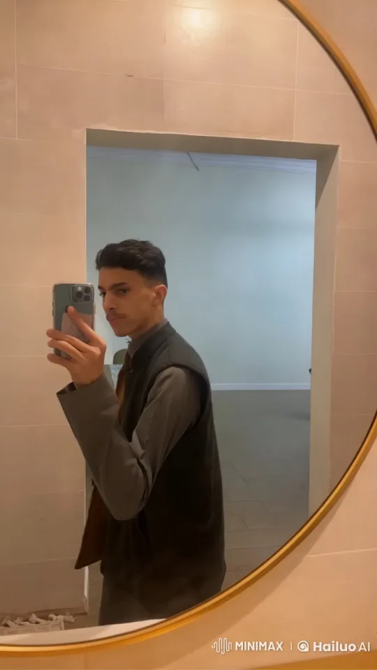 Smoking Selfie in Minimalistic Mirror Scene – AI Generated Video | Hailuo AI