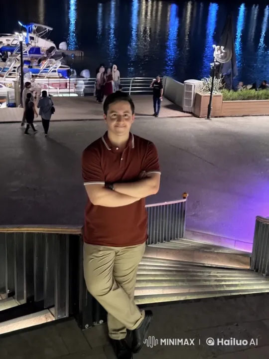 Nighttime Stroll by Waterfront with Smoking Man – AI Generated Video | Hailuo AI