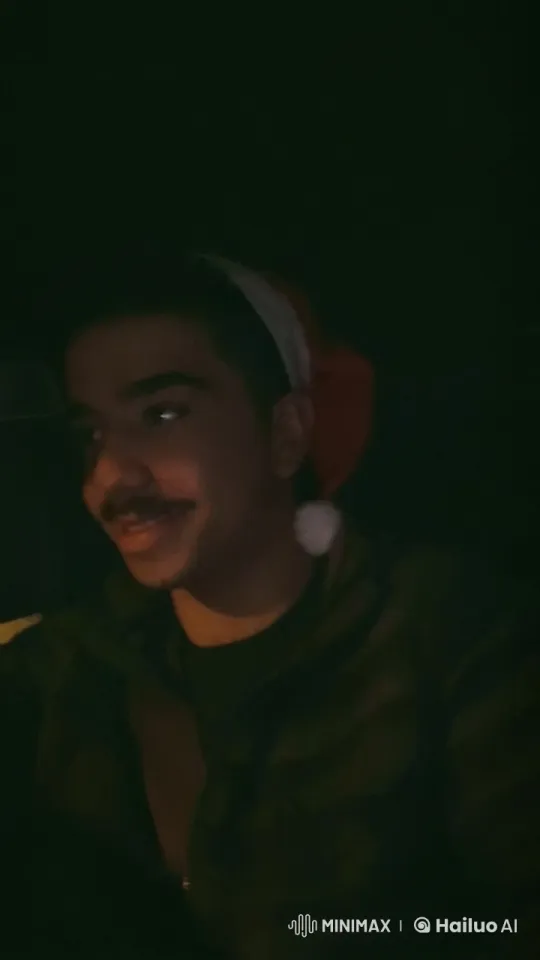 Santa Hat Smoking Scene in Dim Light – AI Generated Video | Hailuo AI