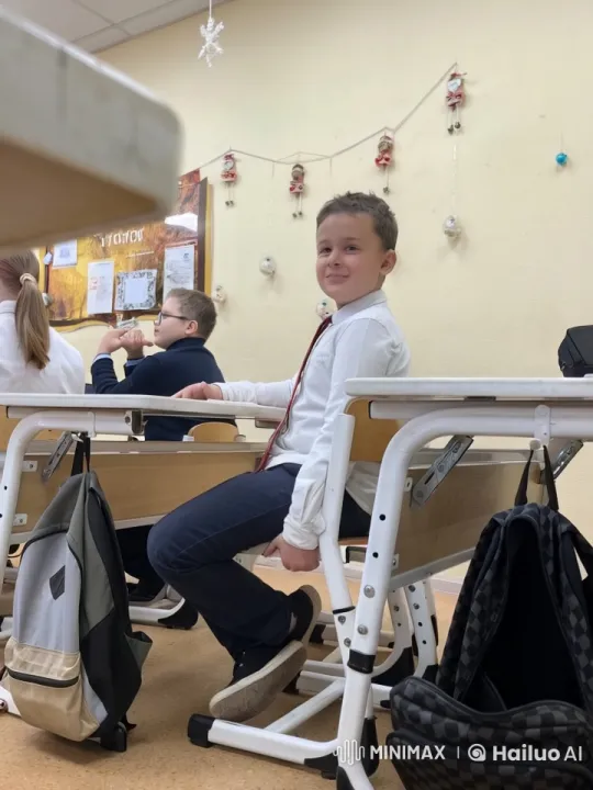 Boy performs flip, transforms into dog in classroom – AI Generated Video | Hailuo AI