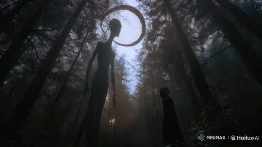 Extraterrestrial Encounter in Mysterious Forest Clearing – AI Generated Video | Hailuo AI
