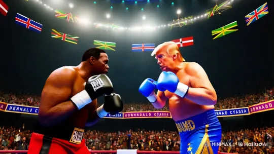 Cyril Ramaphosa vs. Donald Trump: Ultra-Realistic Boxing Cinematic Scene – AI Generated Video | Hailuo AI