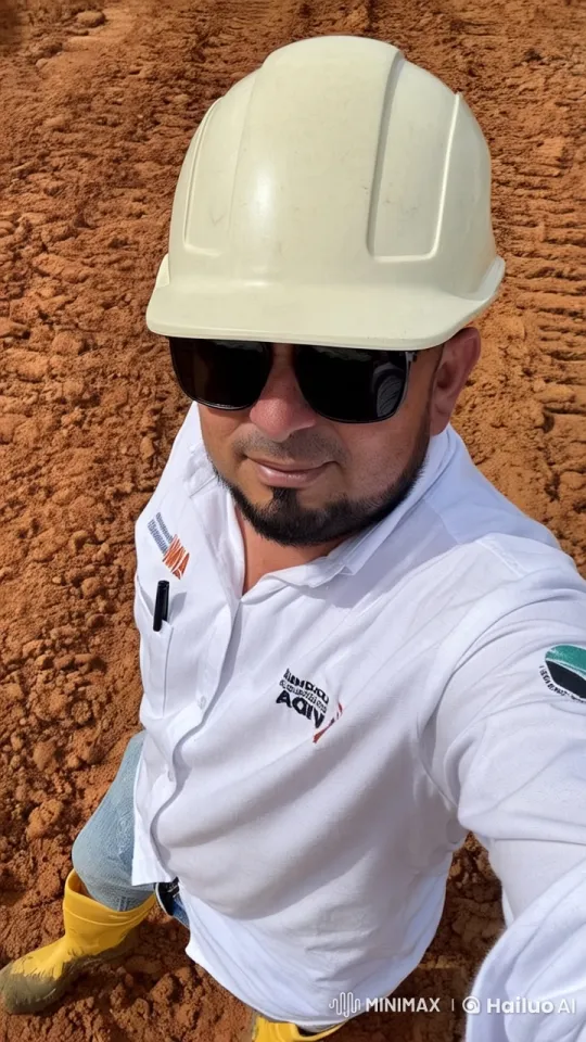Construction Worker and Woman Share Intimate Moment in Reddish Landscape – AI Generated Video | Hailuo AI
