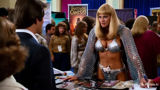 Fantasy Convention: Amazon in Chainmail Captivates Crowds – AI Generated Video | Hailuo AI