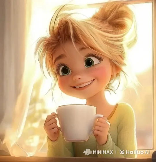 Girl Enjoying Her Hot Steaming Coffee – AI Generated Video | Hailuo AI