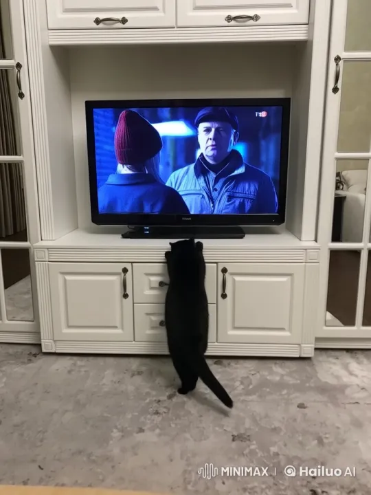 Cat Watches TV and Dances on Hind Legs – AI Generated Video | Hailuo AI