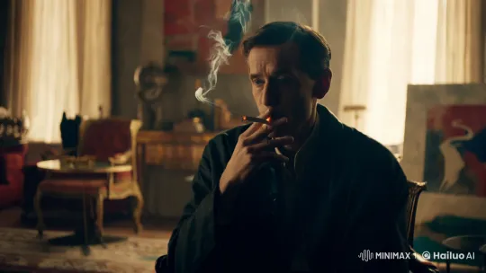 Contemplative Man in an Artistically Cluttered Room – AI Generated Video | Hailuo AI