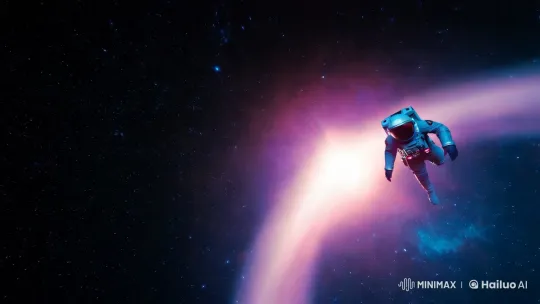 Astronaut Explores Black Hole in Futuristic Spacesuit – AI Generated Video | Hailuo AI