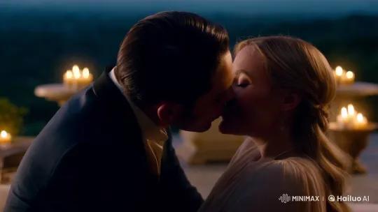 Intimate Couple's Kiss in Warmly Lit Serenity – AI Generated Video | Hailuo AI