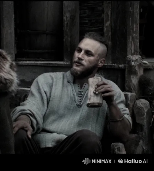 Man Reflects in Rustic Setting with Pipe and Cup – AI Generated Video | Hailuo AI