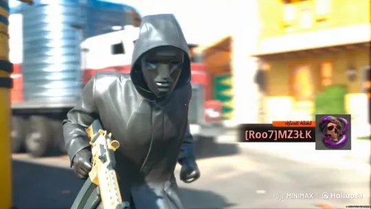 Armored Figure Navigates Tense Urban Scene Smoking – AI Generated Video | Hailuo AI