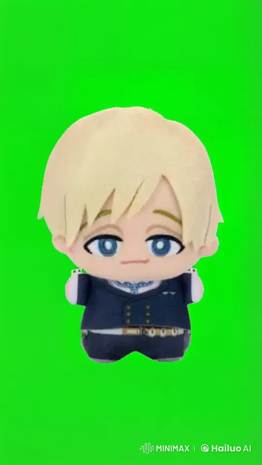 Plush Doll Performs Adorable Dance on Green Background – AI Generated Video | Hailuo AI