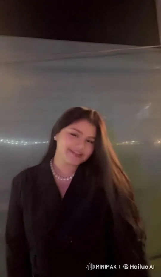 Woman Smokes Calmly in Nighttime Ambience – AI Generated Video | Hailuo AI