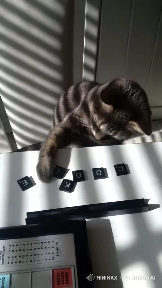 Cat Excitedly Plays Scrabble, Spells 'COOKIE' – AI Generated Video | Hailuo AI